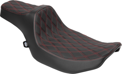 DRAG SPECIALTIES SEATS Extended Reach Predator III Seat - Vinyl - Red Double Diamond Stitch - FLT/FLH '23-'25 4706D
