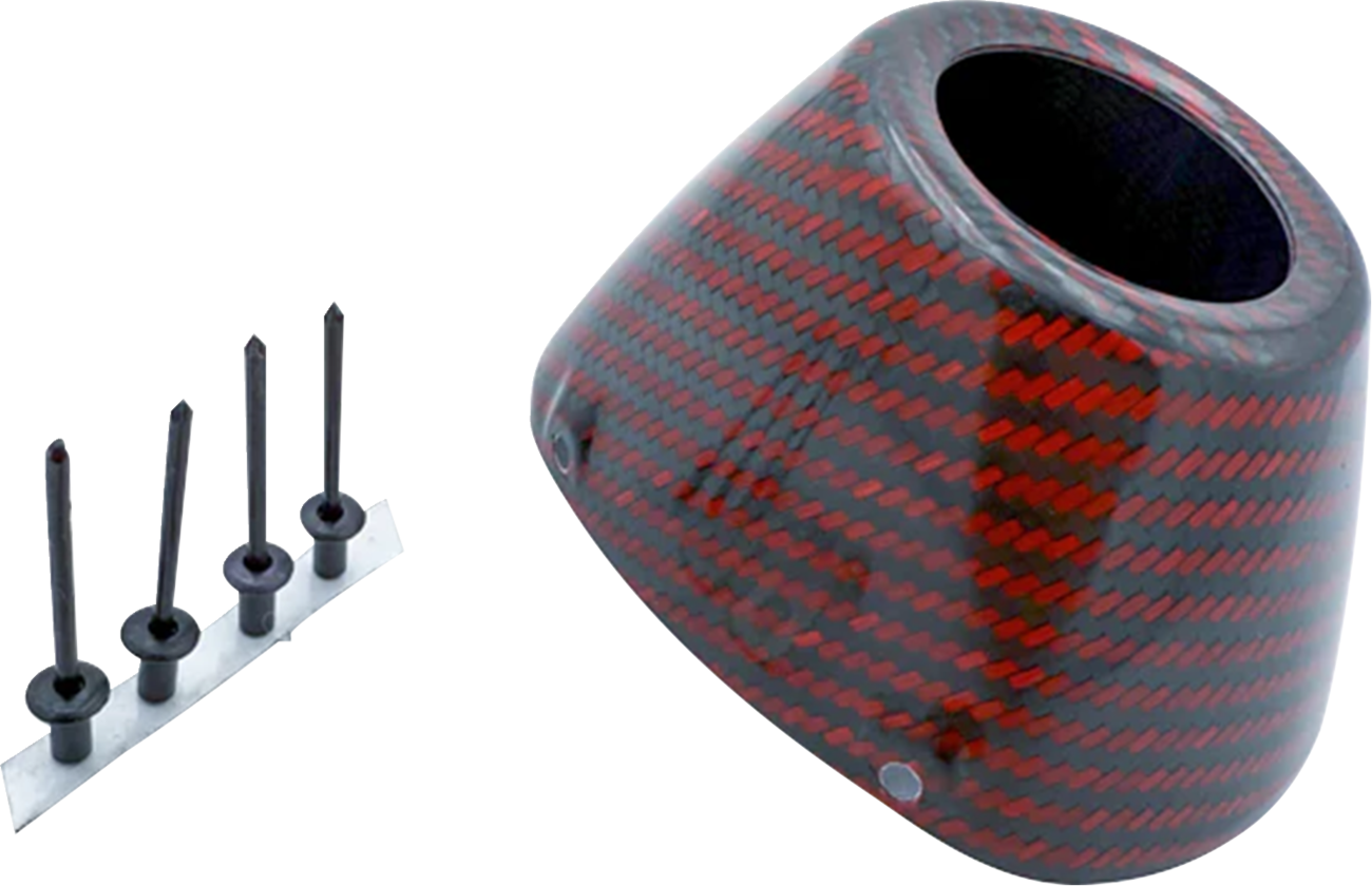 FMF End Cap Replacement Kit - Carbon - RCT External - Red 040695