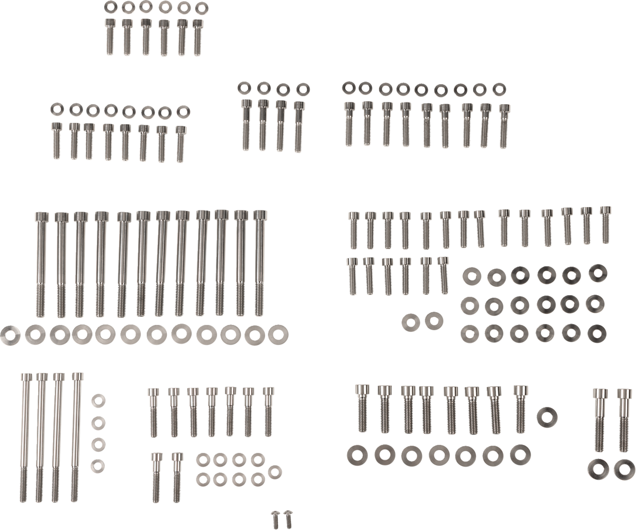 FIGURATI DESIGNS Engine Bolt Kit - Titanium/Speed Silver - M8 FD100-M8-TBOLT-SS