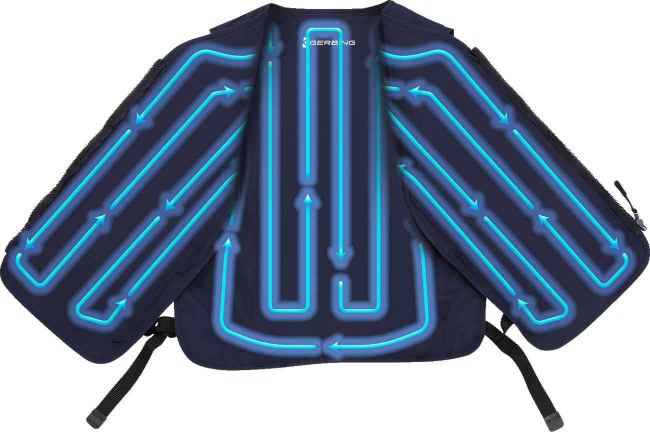 GERBING HEATED CLOTHING 5V Touch Button Circulatory Cooling Vest - Blue GER-CV-5V-N-OS