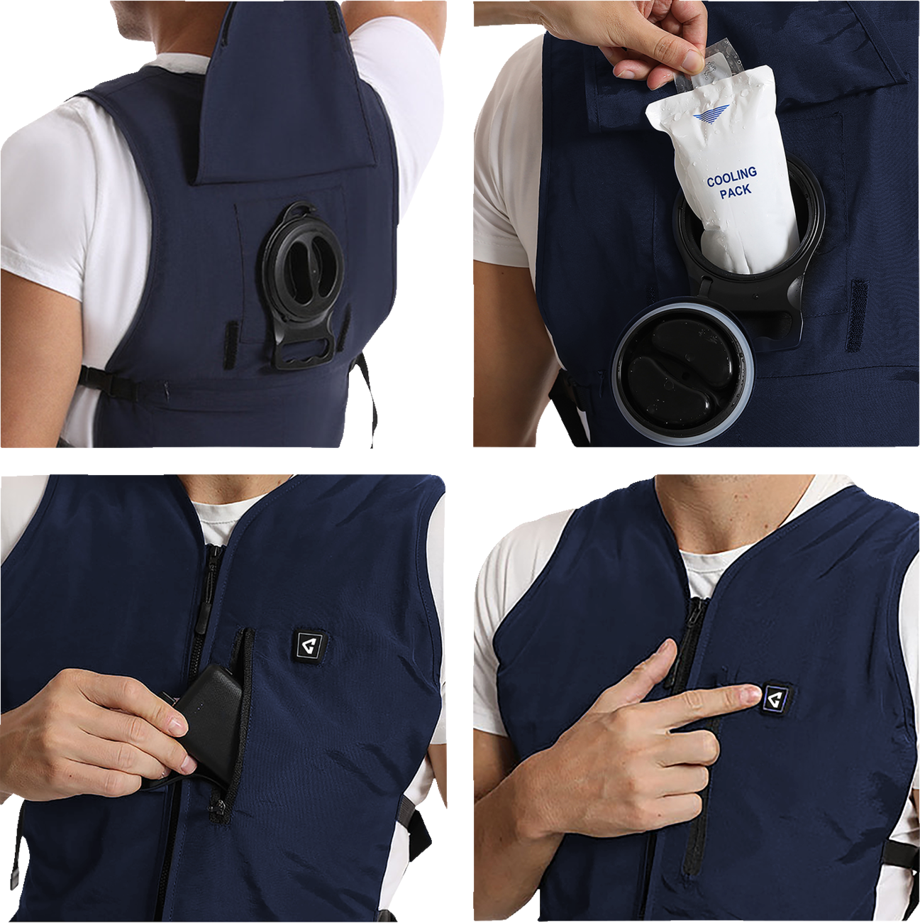 GERBING HEATED CLOTHING 5V Touch Button Circulatory Cooling Vest - Blue GER-CV-5V-N-OS