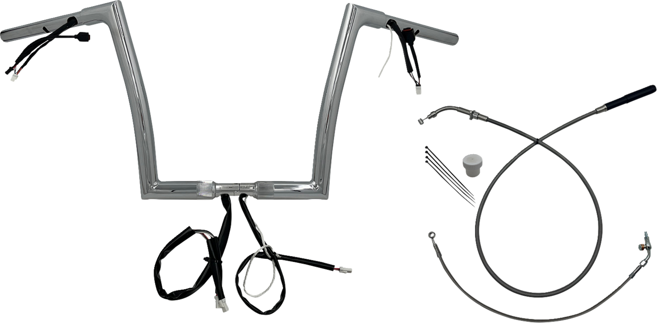 FAT BAGGERS INC. 1-1/4" EZ Install Flat Top Handlebar - 12" - Chrome 749912