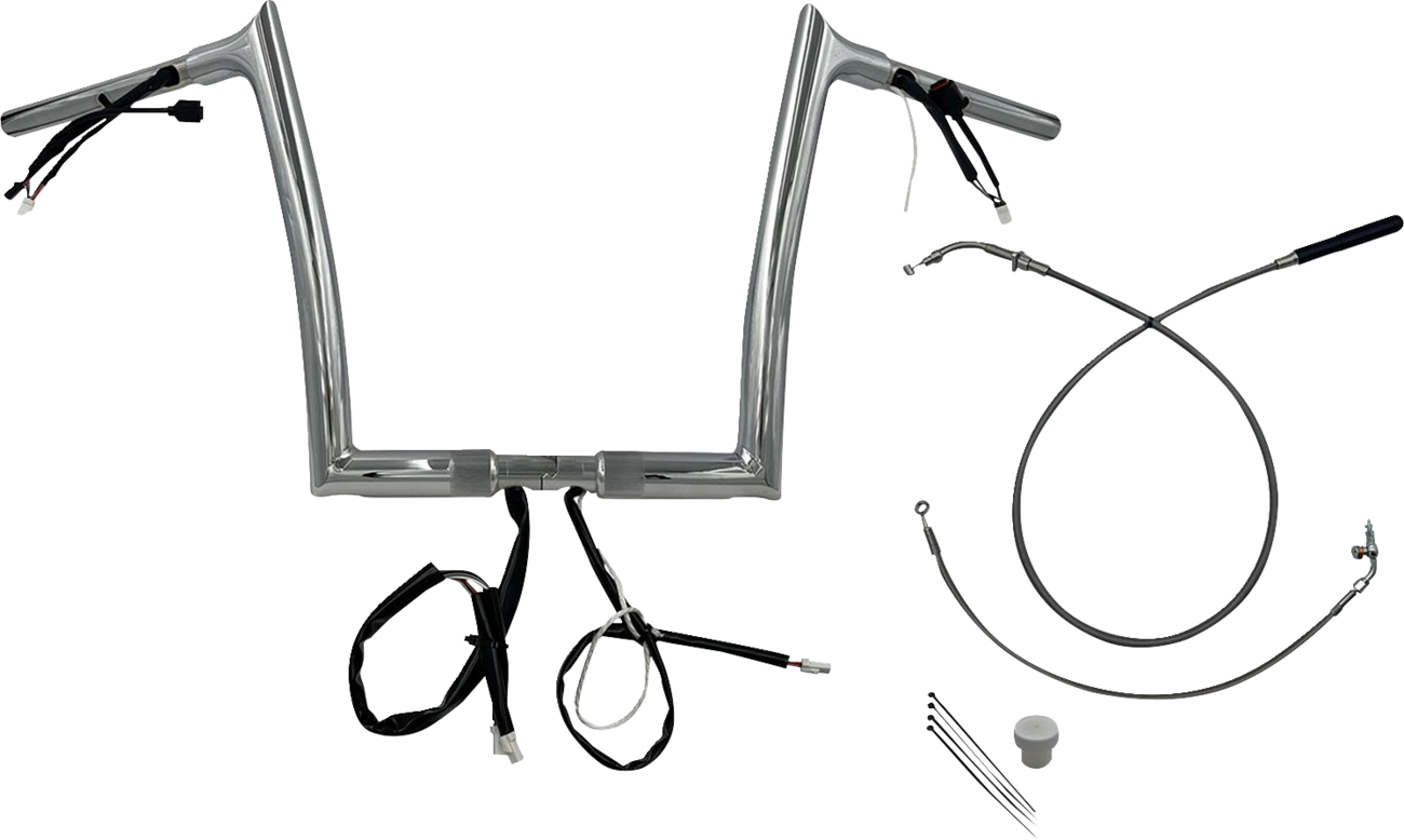 FAT BAGGERS INC. 1-1/4" EZ Install Pointed Top Handlebar - 12" - Chrome 949912
