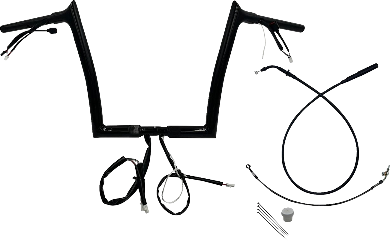 FAT BAGGERS INC. 1-1/4" EZ Install Pointed Top Handlebar - 12" - Black 949912-B