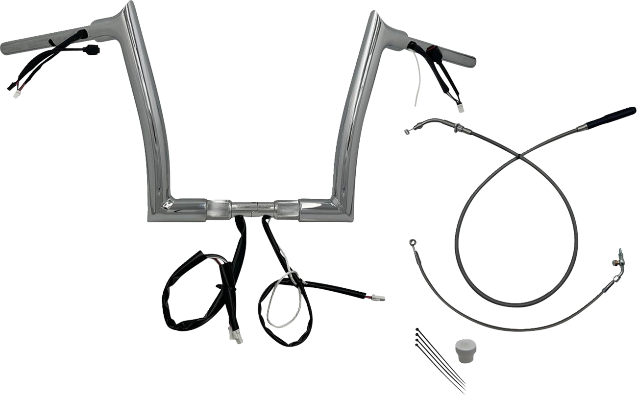 FAT BAGGERS INC. 1-1/2" EZ Install Pointed Top Handlebar - 12" - Chrome 849912