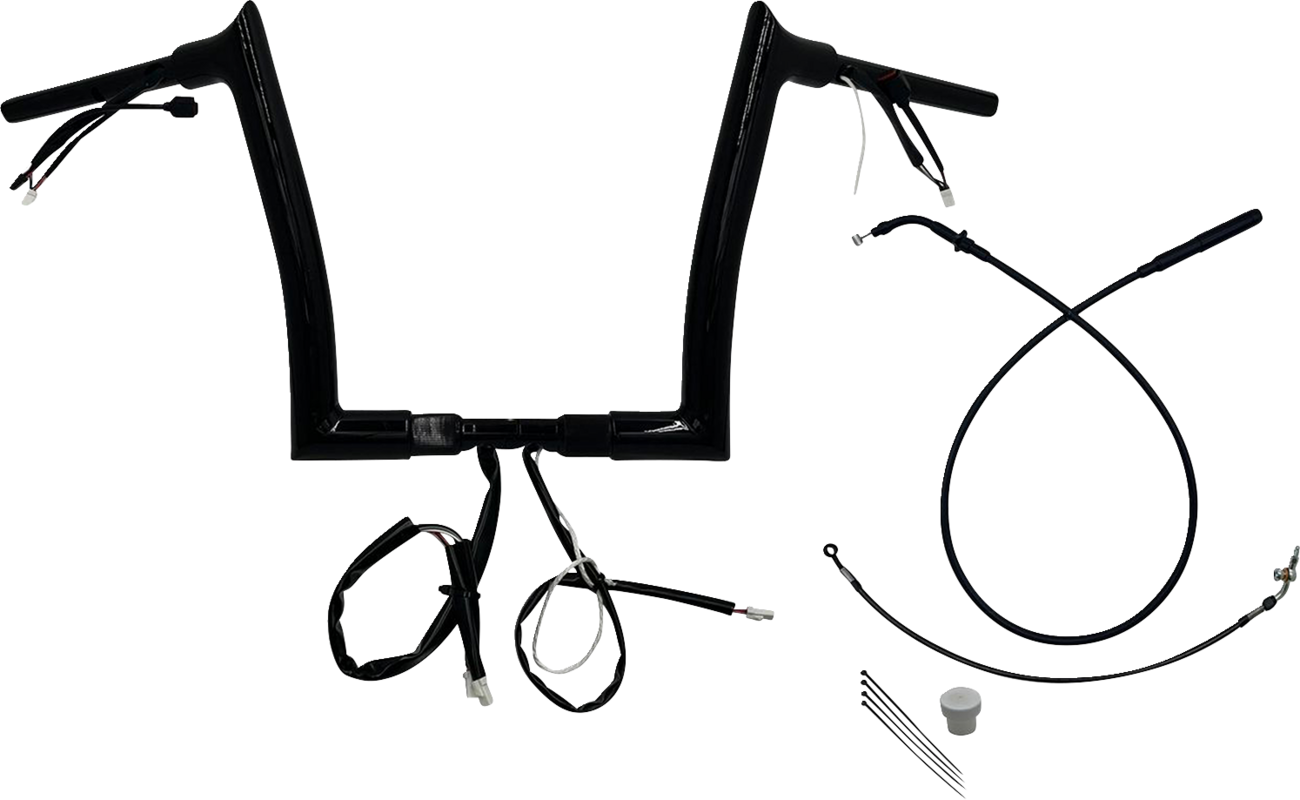 FAT BAGGERS INC. 1-1/2" EZ Install Pointed Top Handlebar - 12" - Black 849912-B