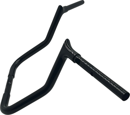 FAT BAGGERS INC. 1-1/4" EZ Install Pointed Top Handlebar - Reduced Reach - 13" - Black 945013-B
