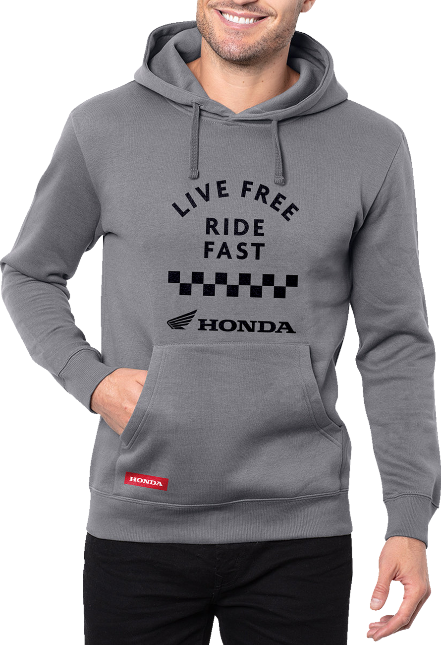 HONDA APPAREL Honda Live Free Ride Fast Hoodie - Gray - 3XL LEM25S-M57-3X