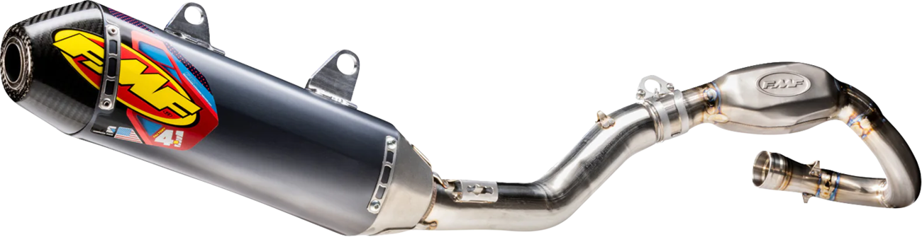 FMF Q4 Hex S/A Slip-On Muffler - Stainless Steel/Anodized - Honda CRF250R/RX 041617