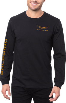 HONDA APPAREL Goldwing Long-Sleeve T-Shirt - Black/Gold - 2XL LEM25S-M52-2X