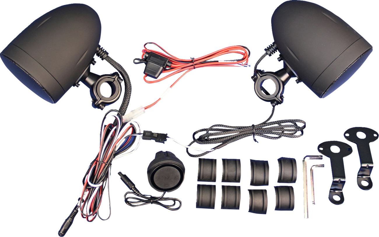 J & M Amplified Speaker Kit - Handlebar - Black - Universal MHAS-BLU3B