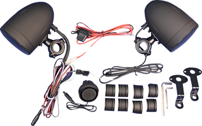 J & M Amplified Speaker Kit - Handlebar - Black - Universal MHAS-BLU3B