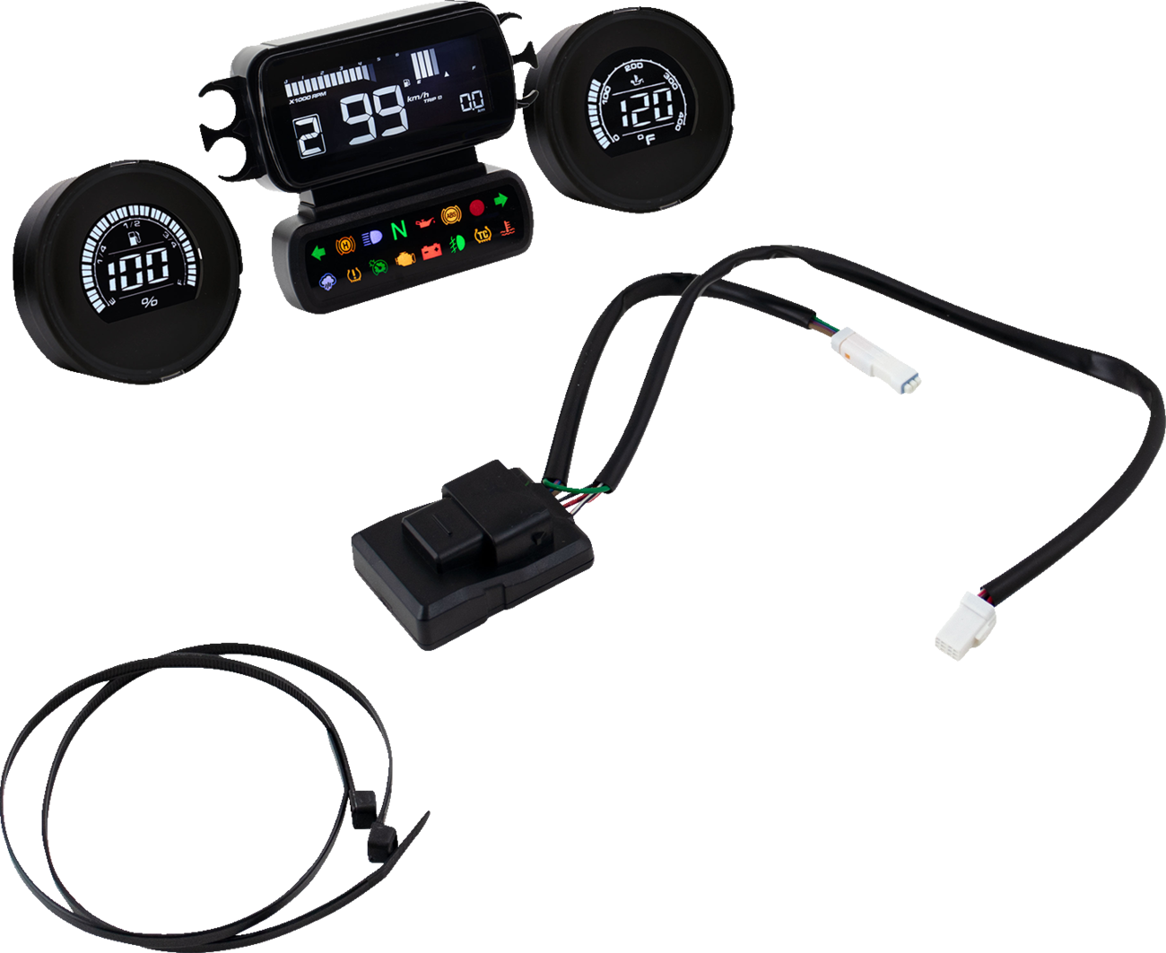 KOSO NORTH AMERICA Complete D2 Gauge Kit - LCD - Harley Davidson® - Baggers BA080050