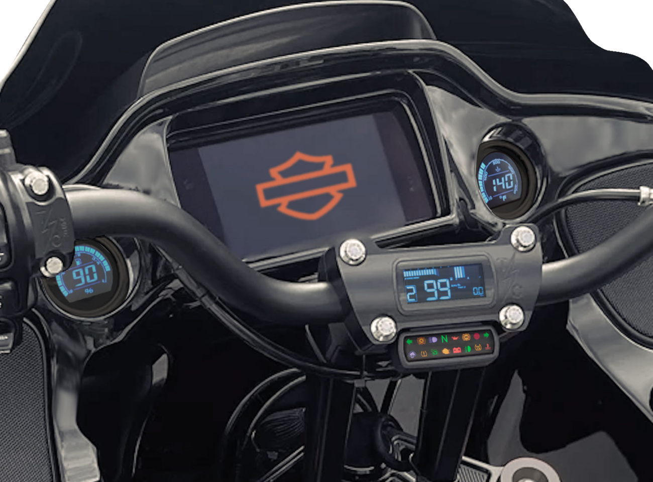 KOSO NORTH AMERICA Complete D2 Gauge Kit - LCD - Harley Davidson® - Baggers BA080050