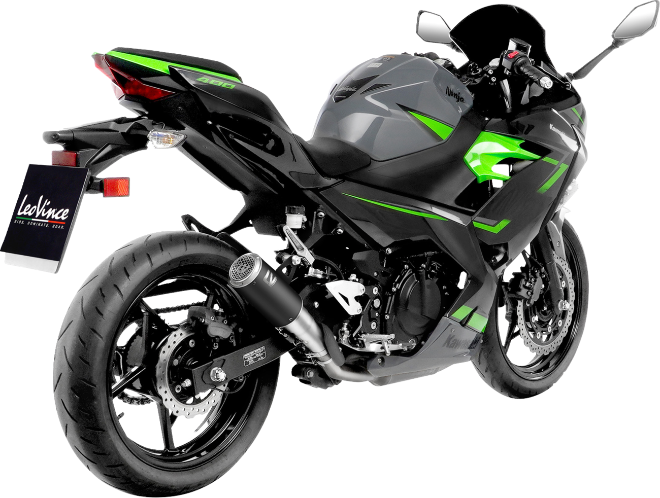 LEOVINCE LV Corsa S Black Edition Slip-On Muffler - Kawasaki Ninja 400/500 15400SBU