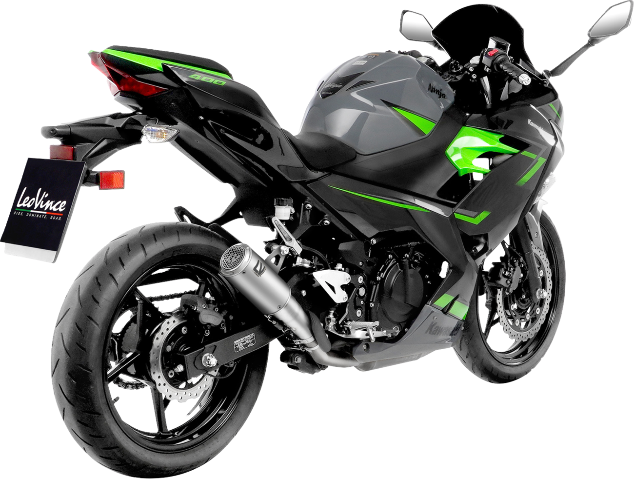 LEOVINCE LV Corsa S Slip-On Muffler - Titanium - Kawasaki Ninja 400/500 15400STU