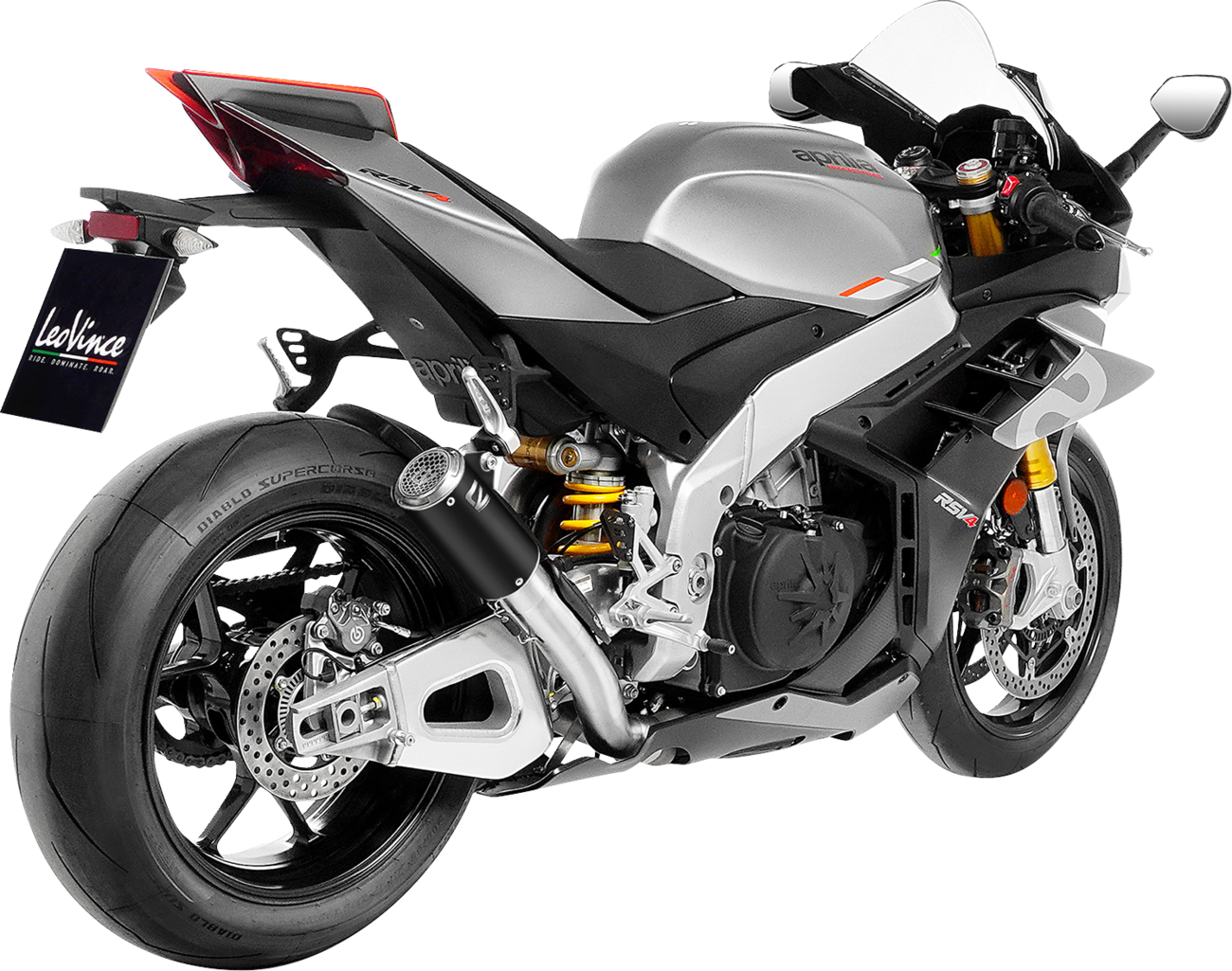 LEOVINCE LV Corsa S Black Edition Slip-On Muffler - Aprilia RSV4 Tuono V4 15401SBU