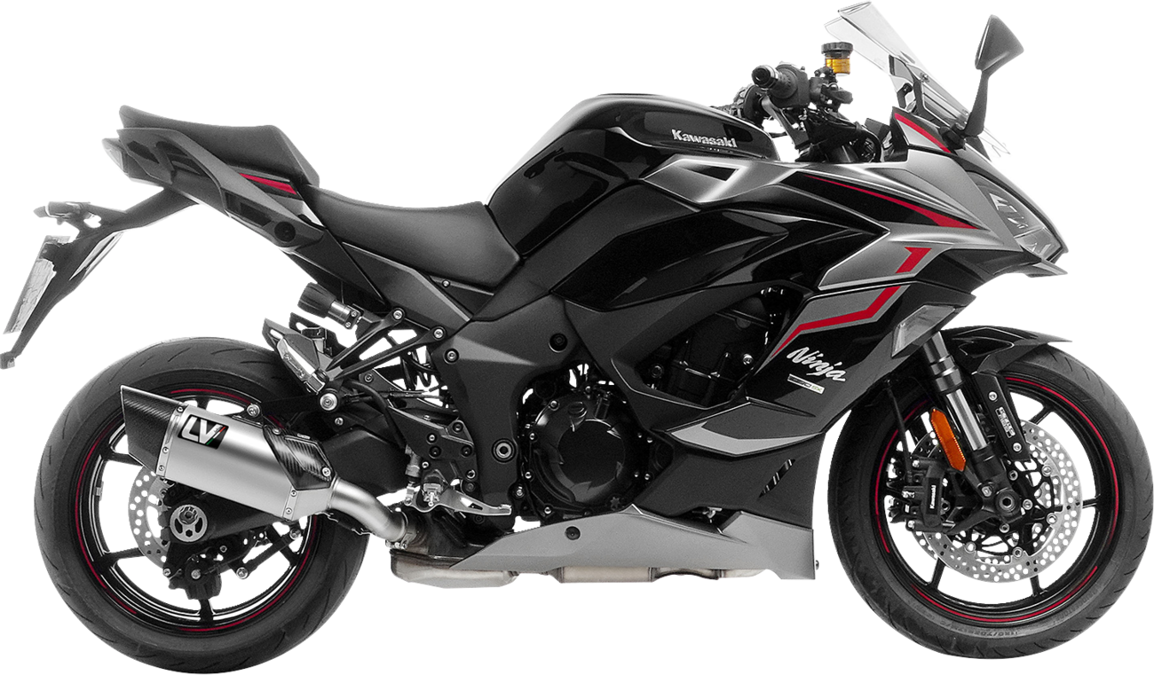 LEOVINCE LV-14 R Slip-On Muffler - Titanium - Kawasaki Ninja 1000 15602TU