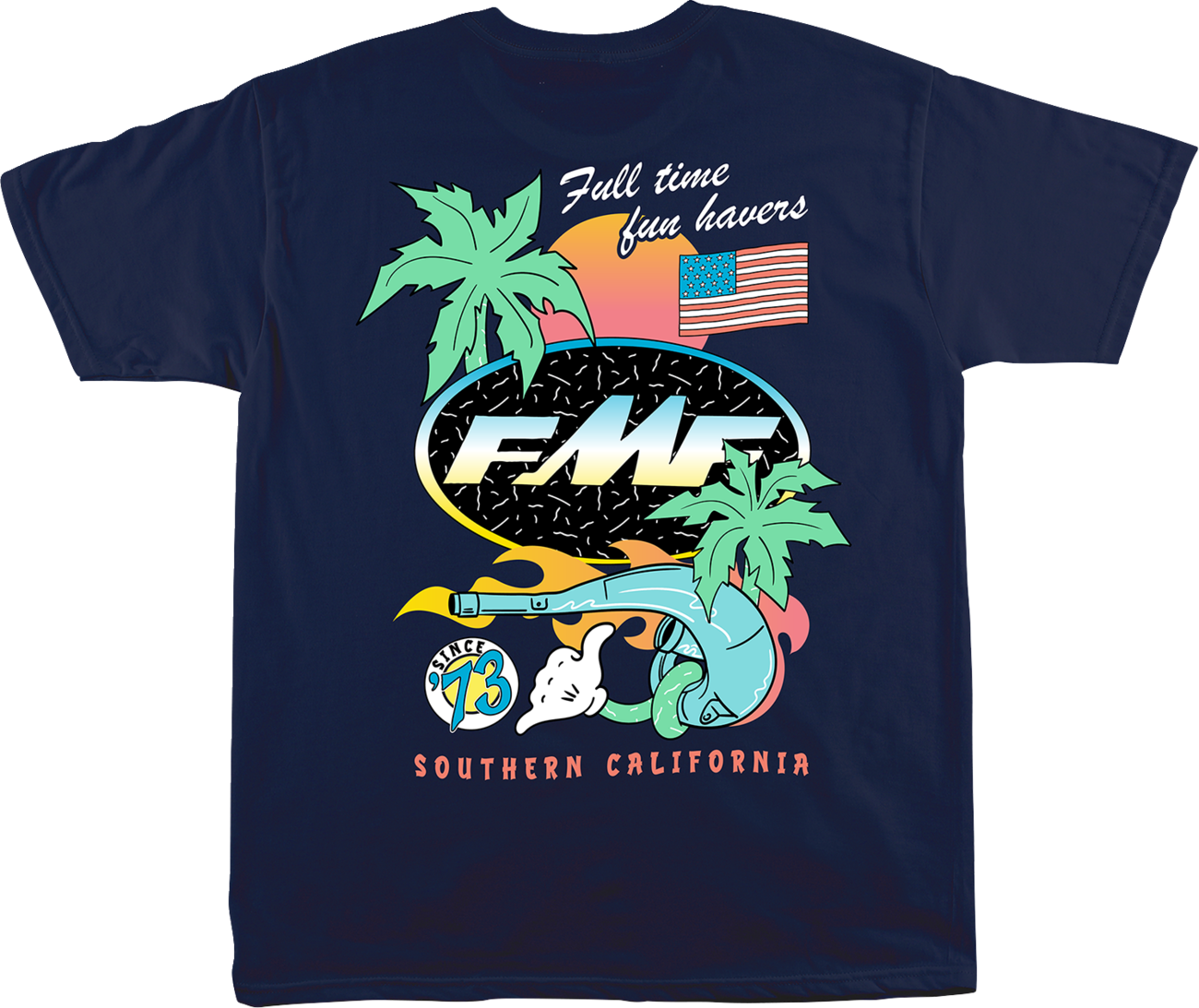 FMF Day-Glo T-Shirt - Navy - Medium SU25118901NVYMD
