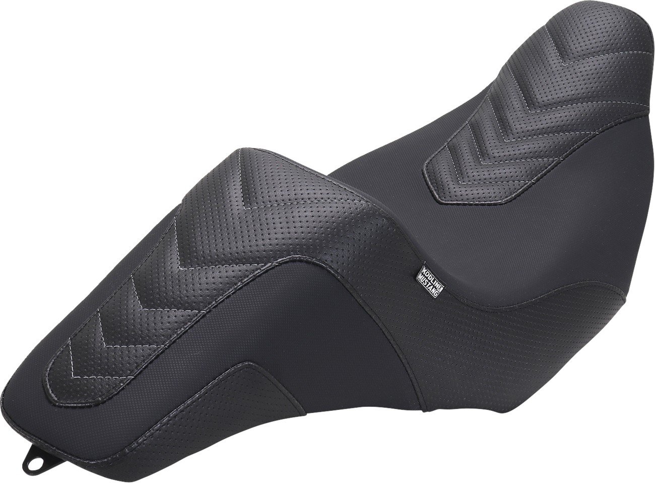 MUSTANG Signature Series Squareback™ Seat - Gripper Vinyl - Chevron - Gunmetal Stitch - FLH/FLT '23-'25 76324GM
