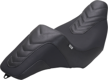 MUSTANG Signature Series Squareback™ Seat - Gripper Vinyl - Chevron - Gunmetal Stitch - FLH/FLT '23-'25 76324GM