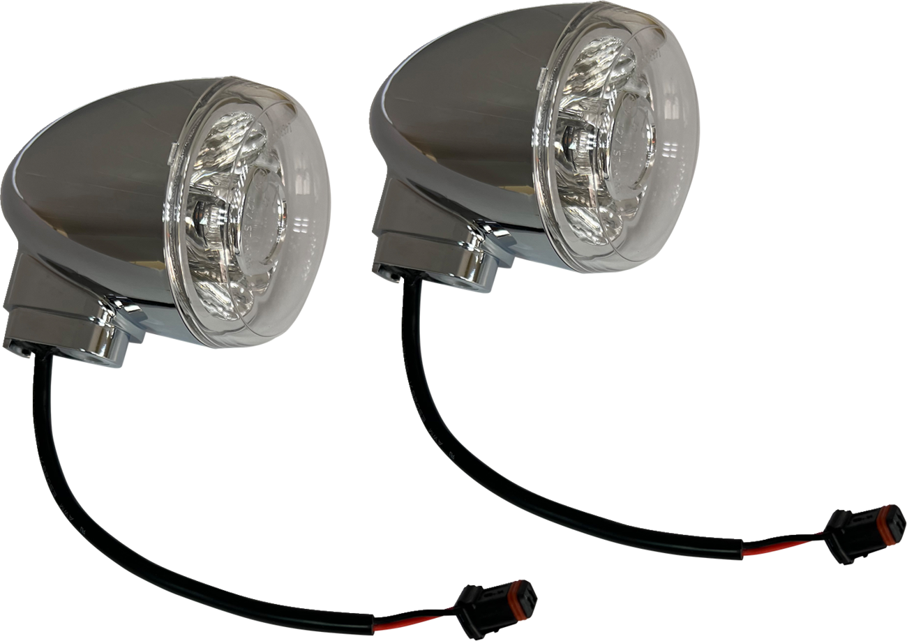DRAG SPECIALTIES Turn Signal - Rear - Clear/Amber - Chrome L22-0237CCE