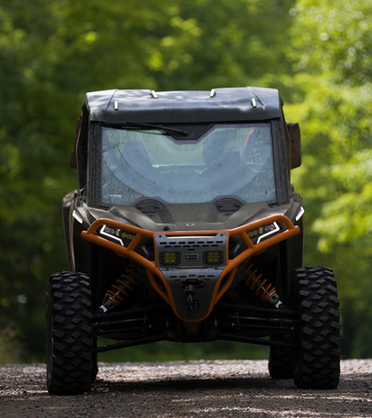 RAVEK Front Bumper/Skid Plate with Amber Lights - Orange - RZR XP 1000 64-317ORLA