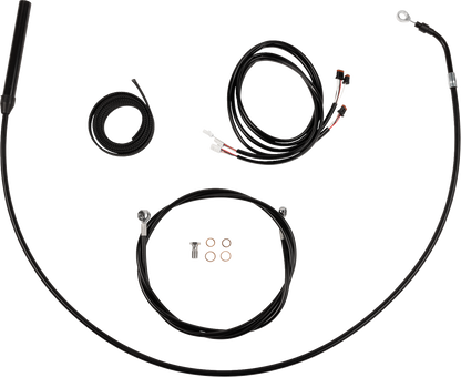 LA CHOPPERS Complete Plug-and-Play Cable Kit - Upper - 15" - 17" Handlebars - '21-'22 FLH - Black LA-8062KT3-16B