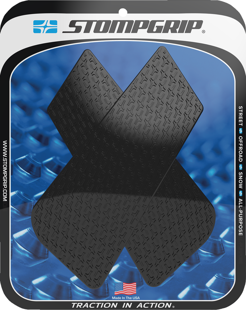 STOMPGRIP Tank Grips - Icon - Wedge - Black - Universal 50-14-0004B