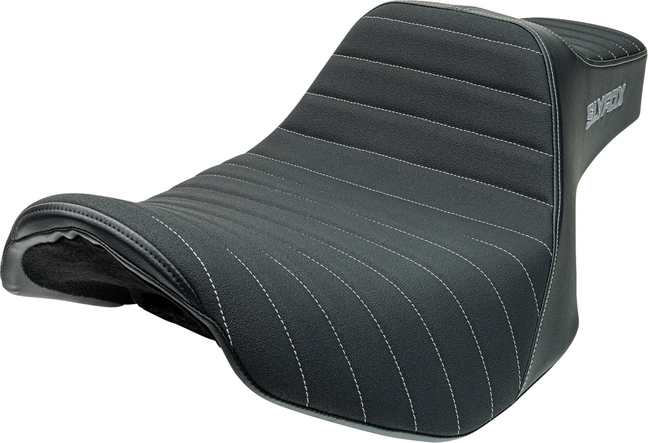 SLYFOX High Noon Seat - Vinyl - Classic Stitch - Gray Logo - FLH/FLT '23-'24 4704B-SlyFox