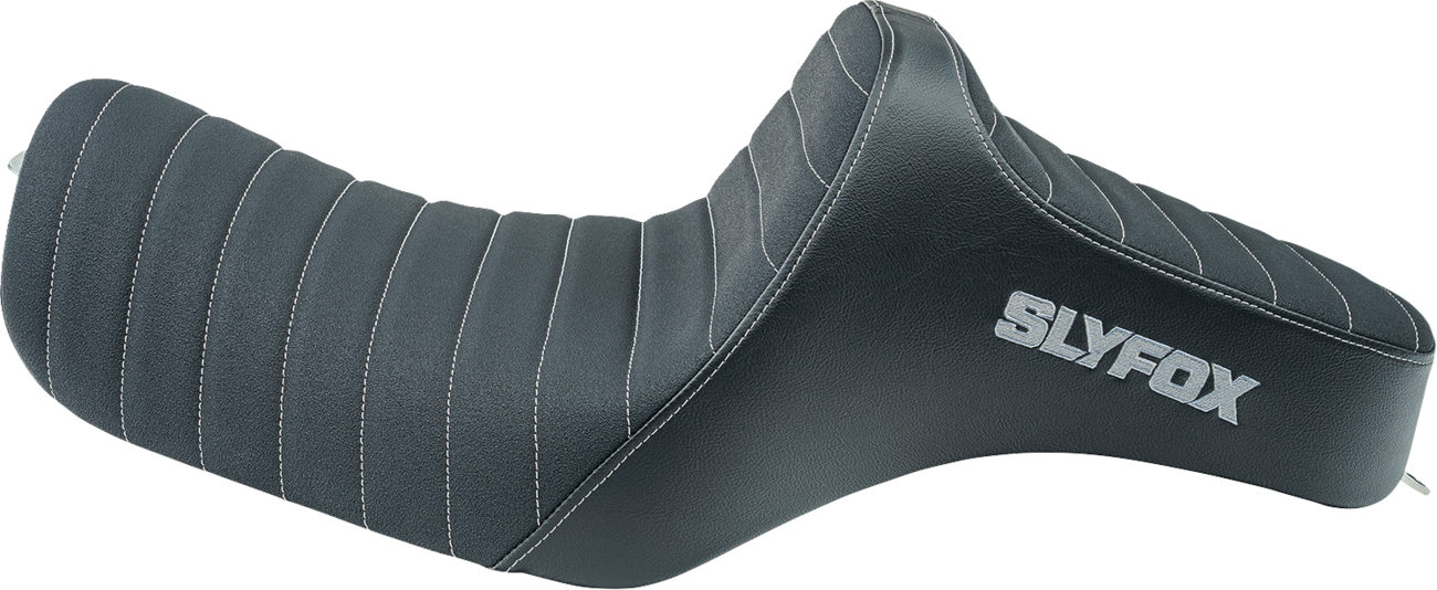 SLYFOX High Noon Seat - Vinyl - Classic Stitch - Silver Logo - Silver Stitch - XL '04-'22 4709B-SlyFox