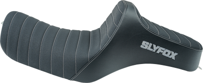 SLYFOX High Noon Seat - Vinyl - Classic Stitch - Silver Logo - Silver Stitch - XL '04-'22 4709B-SlyFox