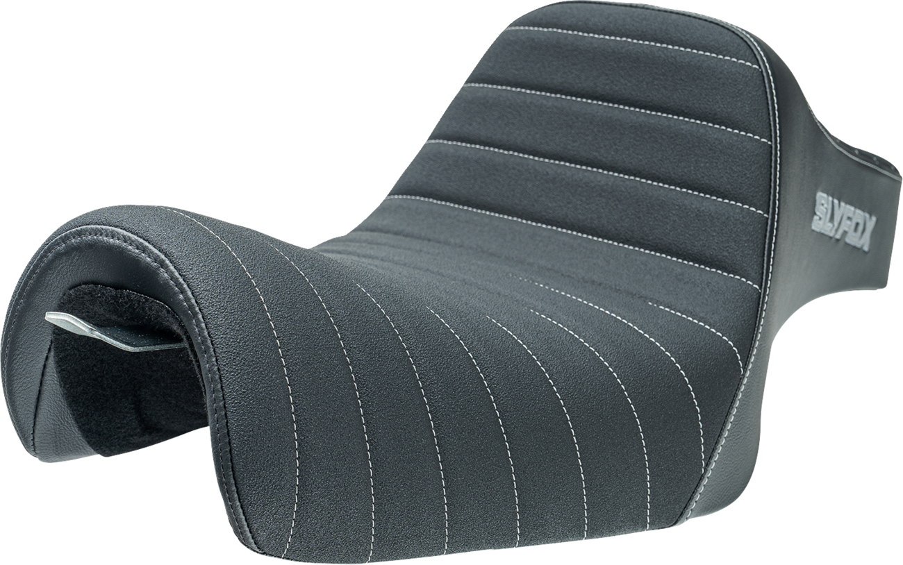 SLYFOX High Noon Seat - Vinyl - Classic Stitch - Silver Logo - Silver Stitch - XL '04-'22 4709B-SlyFox
