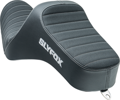 SLYFOX High Noon Seat - Vinyl - Classic Stitch - Silver Logo - Silver Stitch - XL '04-'22 4709B-SlyFox