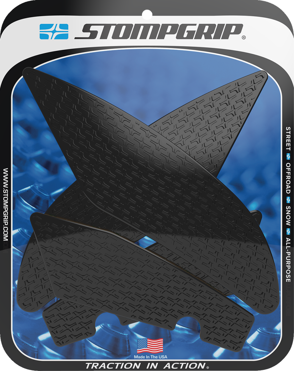 STOMPGRIP Tank Grips - Icon - Black - Yamaha - YZF 55-14-0145B