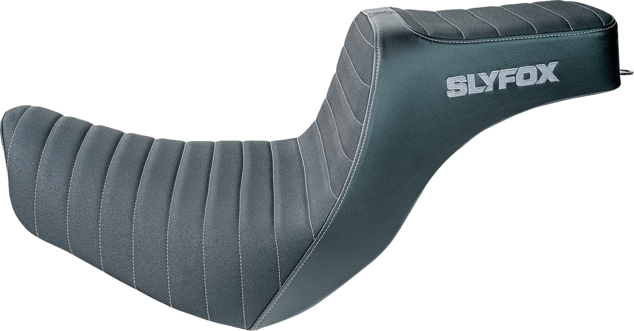 SLYFOX High Noon Seat - Vinyl - Classic Stitch - Silver Logo - FL/FX '18-'24 4701B-slyfox