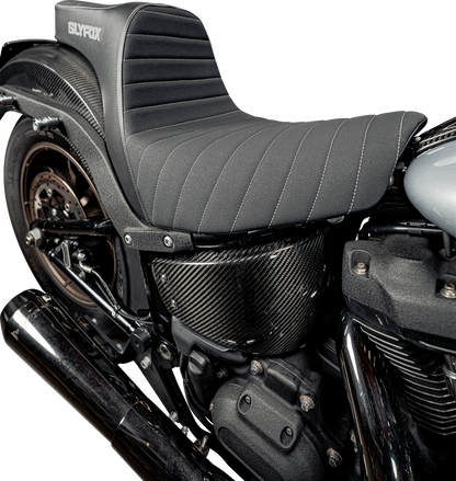 SLYFOX High Noon Seat - Vinyl - Classic Stitch - Silver Logo - FL/FX '18-'24 4701B-slyfox