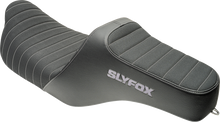 SLYFOX Highnoon Seat - Vinyl - Classic Stitch - Silver Logo - FLH/FLT '08-'24 4710B-SlyFox