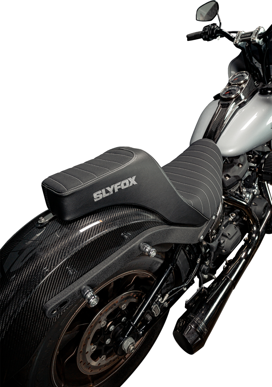 SLYFOX High Noon Seat - Vinyl - Classic Stitch - Silver Logo - FL/FX '18-'24 4701B-slyfox