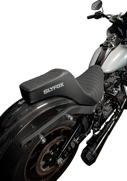 SLYFOX High Noon Seat - Vinyl - Classic Stitch - Silver Logo - FL/FX '18-'24 4701B-slyfox
