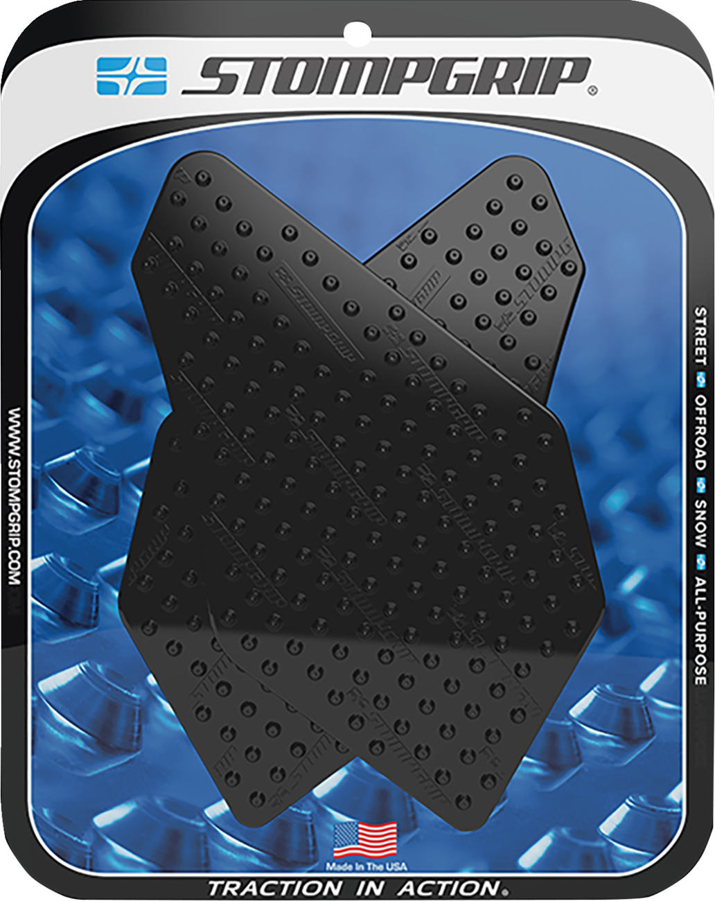 STOMPGRIP Tank Grips - Volcano - Black - Kawasaki - Versys '17-'25 55-10-0028-1B