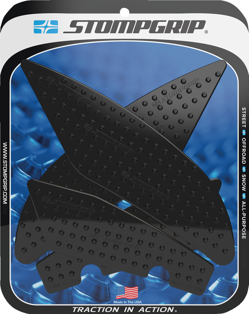 STOMPGRIP Tank Grips - Volcano - Black - Yamaha - YZF '17-'20 55-10-0145B
