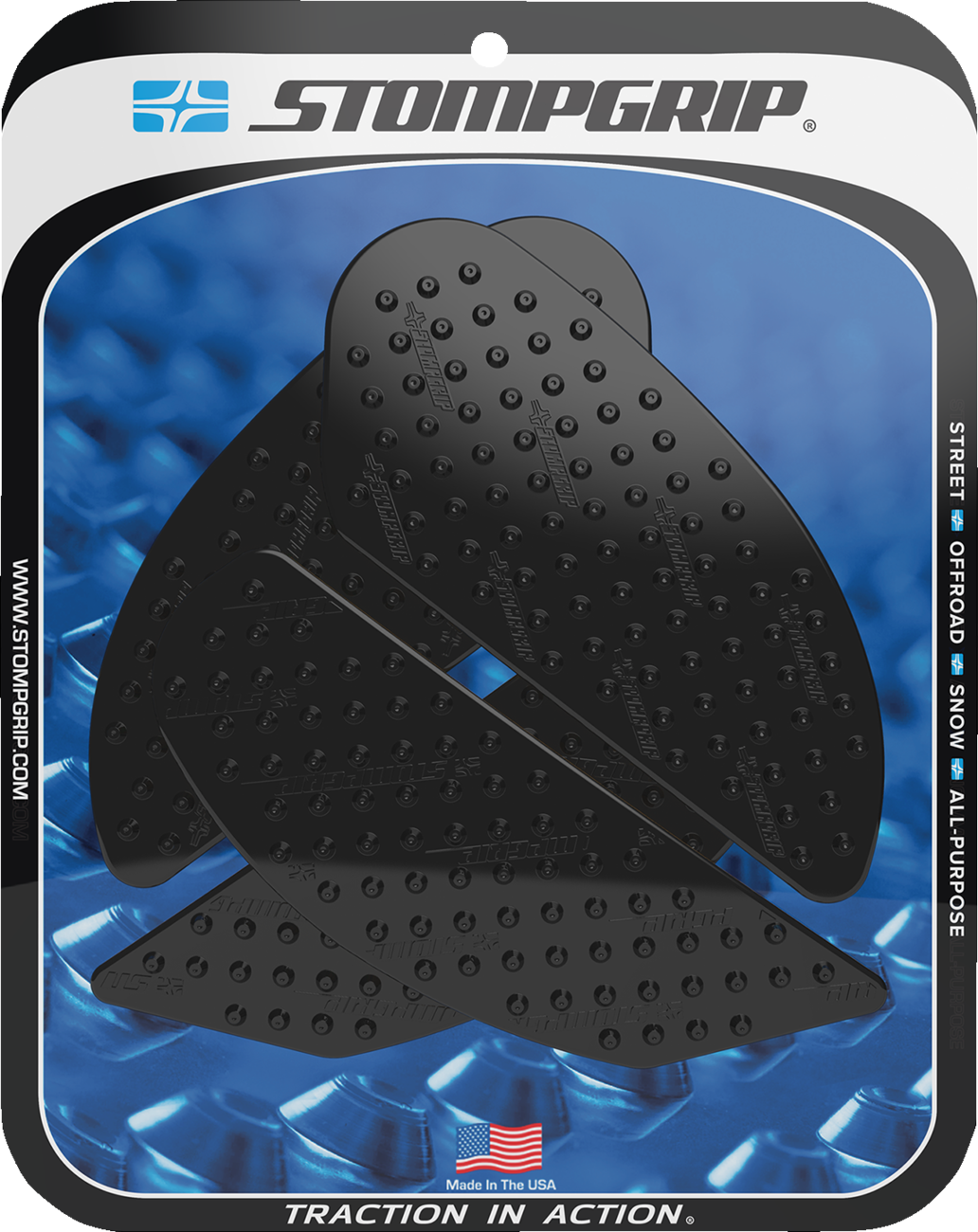 STOMPGRIP Tank Grips - Volcano - Black - Kawasaki - Ninja '18-'23 55-10-0150B