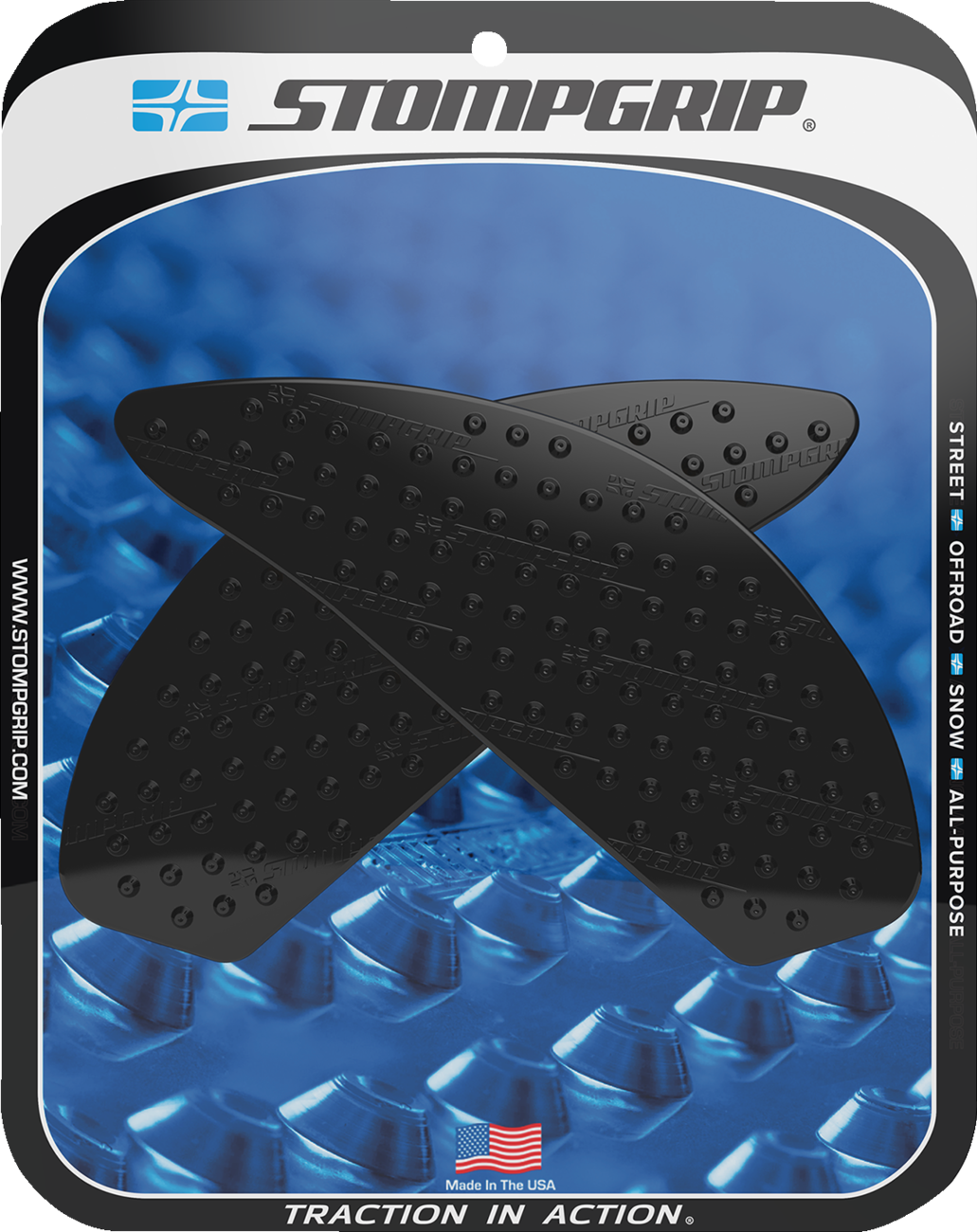 STOMPGRIP Tank Grips - Volcano - Black - Suzuki - GS '18-'25 55-10-0152B