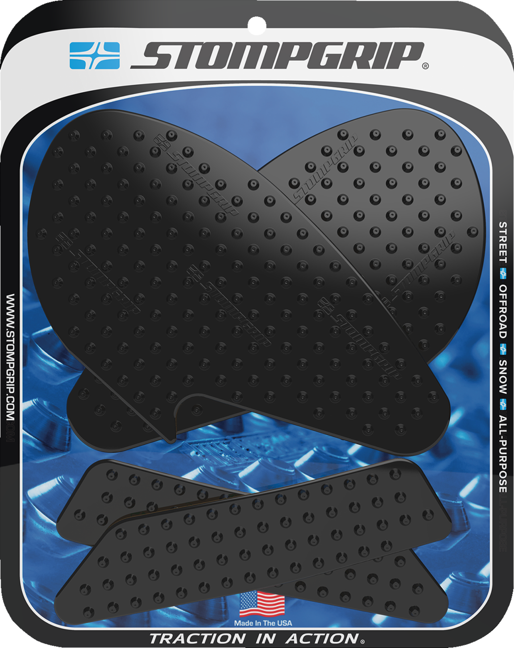 STOMPGRIP Tank Grips - Volcano - Black - Yamaha - YZF '19-'25 55-10-0163B
