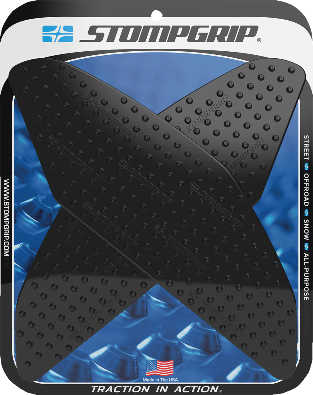 STOMPGRIP Tank Grips - Volcano - Black - Suzuki - GS '22-'25 55-10-0188B