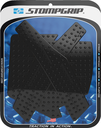STOMPGRIP Tank Grips - Volcano - Black - Honda - CRF '21-'24 55-10-0190B