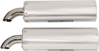 TRINITY RACING Full Dual Exhaust System - Brushed - RZR XP 1000 TR-4190D