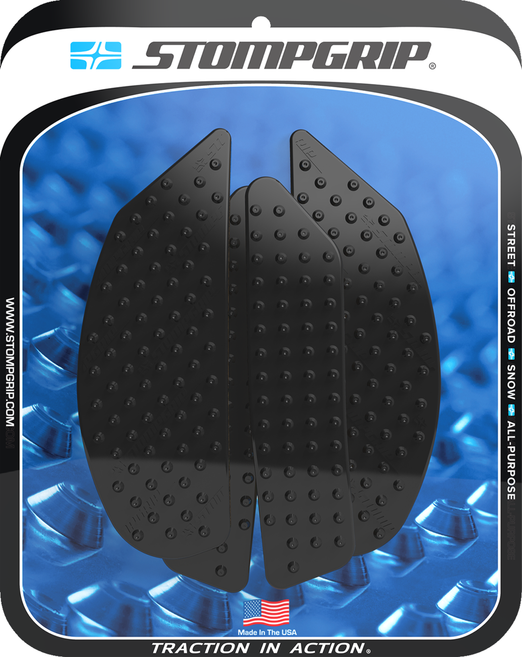 STOMPGRIP Tank Grips - Volcano - Black - Yamaha - MT '22-'25 55-10-0203B
