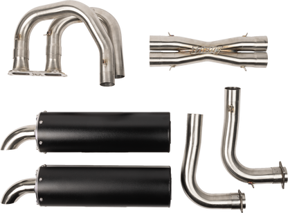 TRINITY RACING Full Dual Exhaust System - Black - RZR XP 1000 TR-4190D-BK
